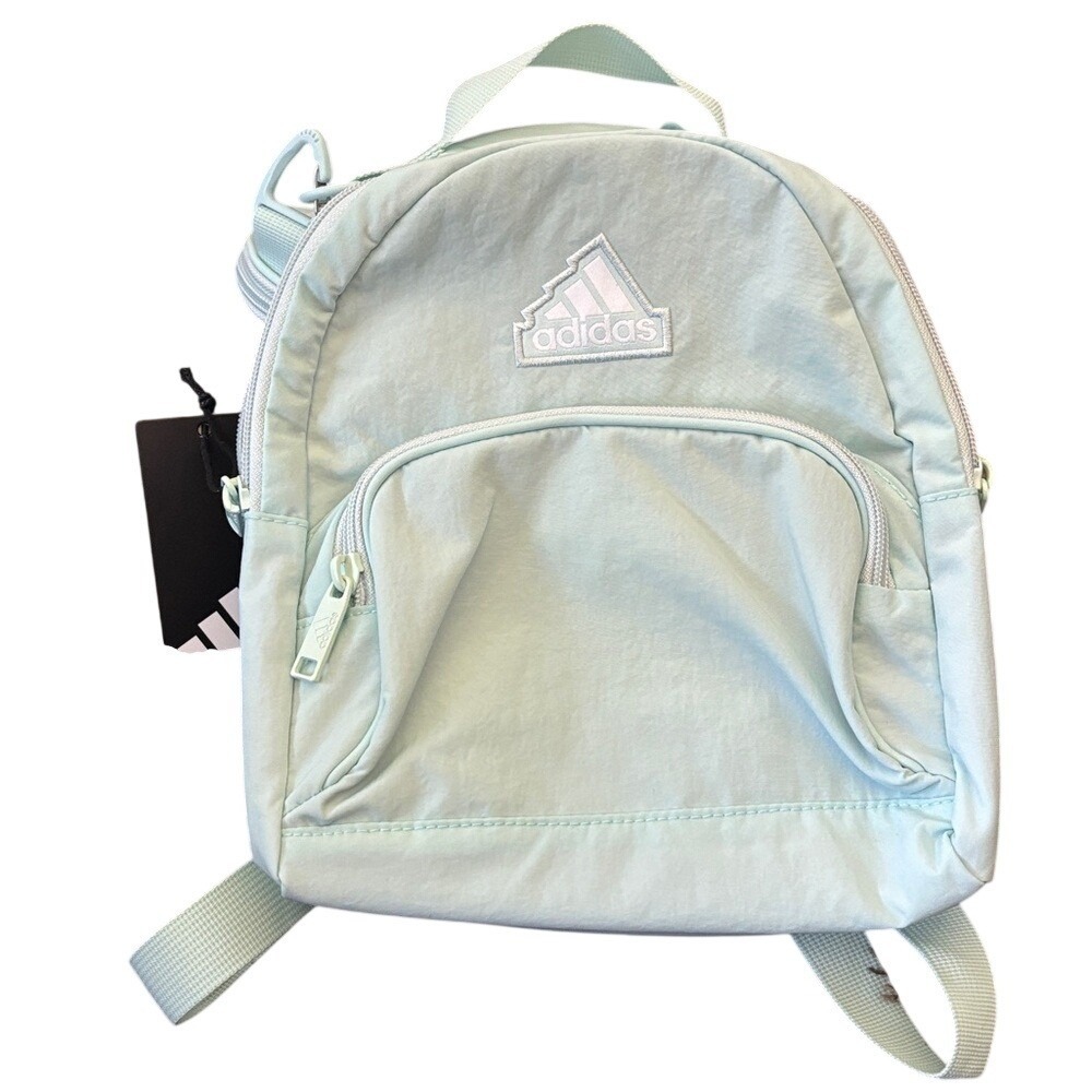Adidas "Must Have Mini Backpack" in Mint Green w/Coin Purse 10.5" GIft NEW - Picture 1 of 7